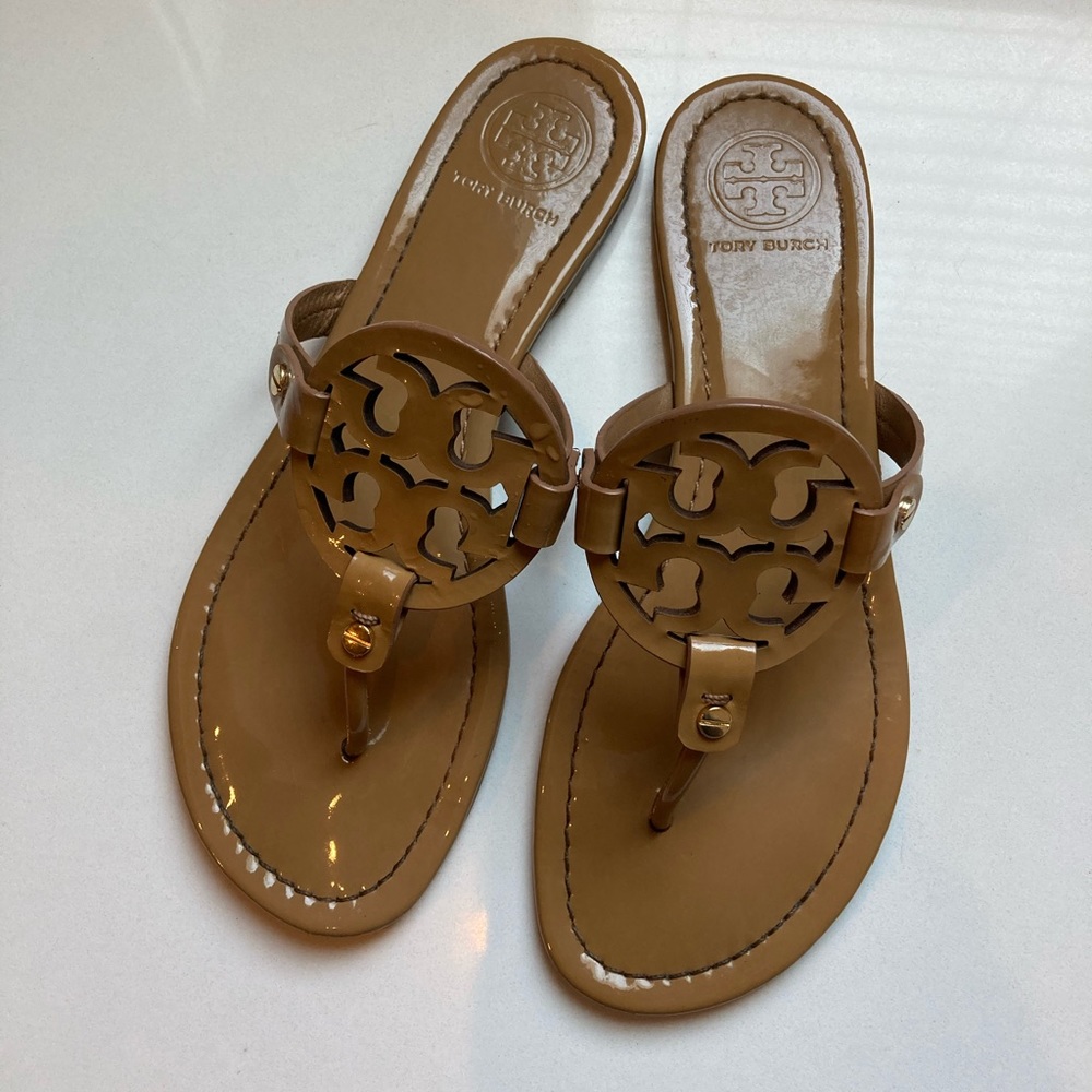 Tory Burch Miller Sand Patent Sandals